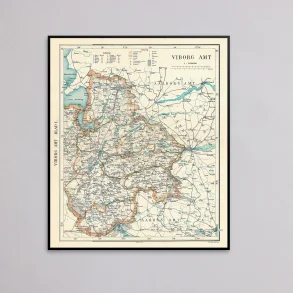 Viborg Amt 1900 - Historisk kort