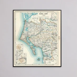 Ribe Amt Vest 1900 - Historisk kort