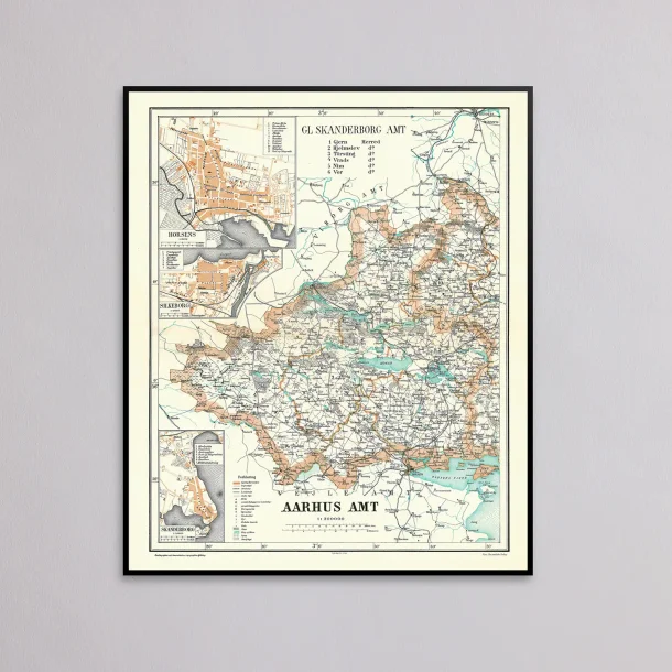 Skanderborg Amt 1900 - Historisk kort
