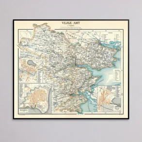 Vejle Amt 1900 - Historisk kort
