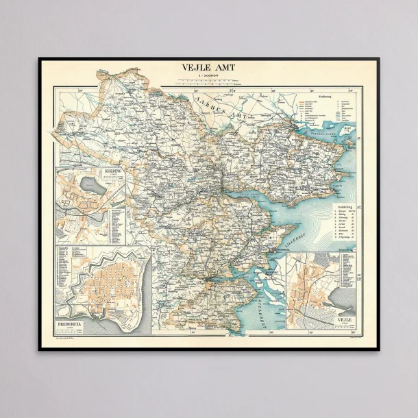 Vejle Amt 1900 - Historisk kort