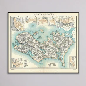 Lolland-Falster 1900 - Historisk amt-kort