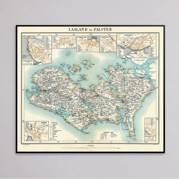 Lolland-Falster 1900 - Historisk amt-kort
