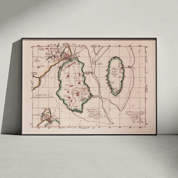 K�benhavn, Amager &amp; Saltholm 1642-1667 - Historisk Mejer-kort