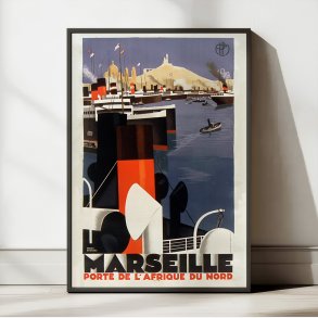 PLM Marseille, porte de l'Afrique du Nord 1929 - Rejseplakat