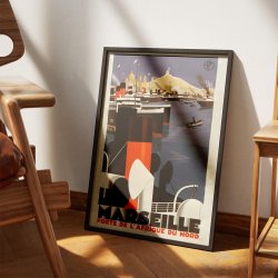 PLM Marseille, porte de l'Afrique du Nord 1929 - Rejseplakat