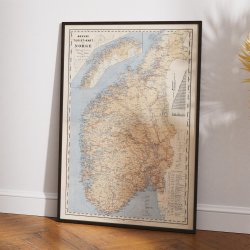 Kaart over Norge 1889 - Beyer's turistkort