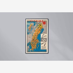 Sverige - Sassnitz-Trelleborg 1931 - Rejseplakat