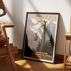 PLM Funiculaire Chamonix-Planpraz 1928 - Rejseplakat