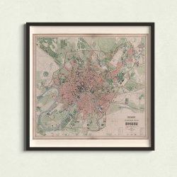 Plan over Moskva 1862 - Bykort