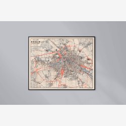 Plan von Berlin mit n�chster Umgebung 1890 - Bykort