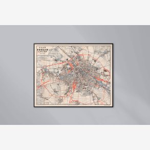 Plan von Berlin mit n�chster Umgebung 1890 - Bykort