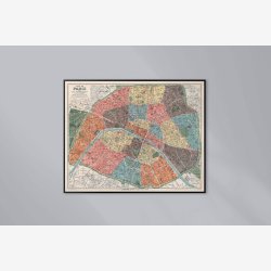 Plan de Paris divis� en 20 arrondissements 1926 - Bykort