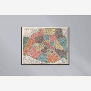 Plan de Paris divis� en 20 arrondissements 1926 - Bykort