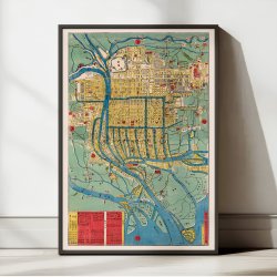 Meiji Kaisei Osaka Saikan Zenzu 1865 - Bykort