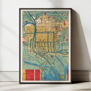 Meiji Kaisei Osaka Saikan Zenzu 1865 - Bykort