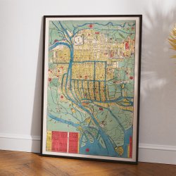 Meiji Kaisei Osaka Saikan Zenzu 1865 - Bykort