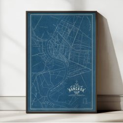 Plan of the city of Bangkok 1917 - Bykort