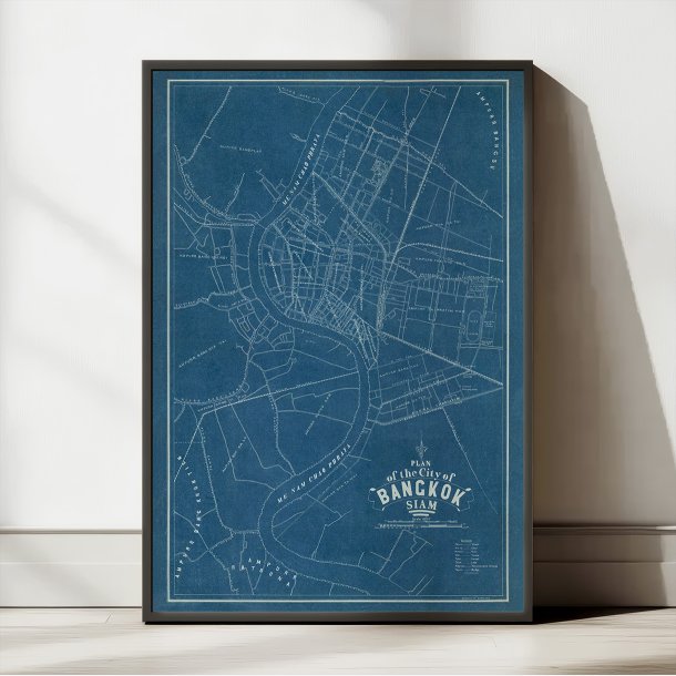 Plan of the city of Bangkok 1917 - Bykort