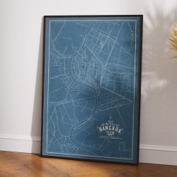 Plan of the city of Bangkok 1917 - Bykort