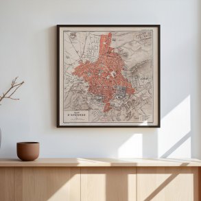 Plan d'Ath�nes 1888 - Bykort