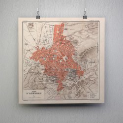 Plan d'Ath�nes 1888 - Bykort