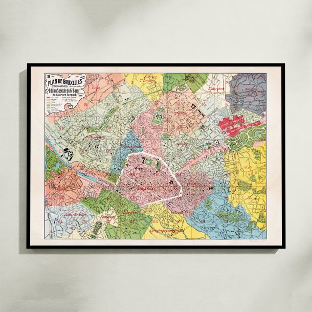 Plan de Bruxelles et ses faubourgs 1910 - Bykort