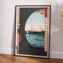 Massaki-hen yori Suijin no mori uchigawa sekiya no sato 1857 - Japansk tr�snit