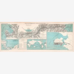 Plan g�n�ral du Canal de Panama 1886 - Landkort