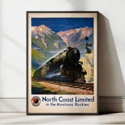 North Coast Limited in the Montana Rockies 1920 - Rejseplakat