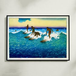 Surf riders, Honolulu 1920 - Rejseplakat