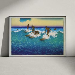 Surf riders, Honolulu 1920 - Rejseplakat