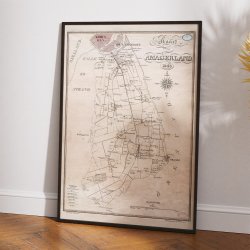 Amagerland 1843 - Historisk kort over Amager