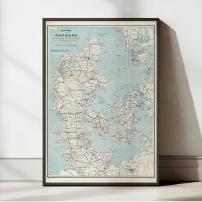 Postkort over Danmark, Island, F�r�erne 1895 - Jernbanekort