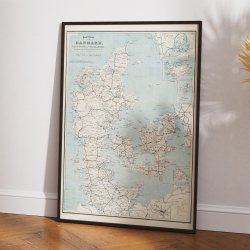 Postkort over Danmark, Island, F�r�erne 1895 - Jernbanekort