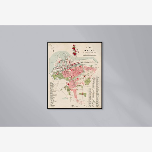 Karta �fver Malm� 1881 - Bykort