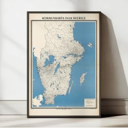 Kommunkarta �ver Sverige 1945 - Landkort