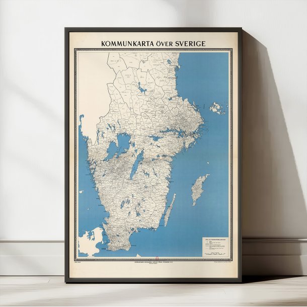Kommunkarta �ver Sverige 1945 - Landkort