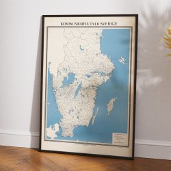 Kommunkarta �ver Sverige 1945 - Landkort
