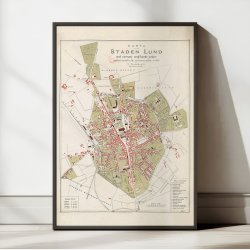 Karta �fver staden Lund 1875 - Bykort