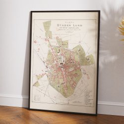 Karta �fver staden Lund 1875 - Bykort