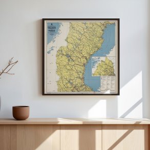 Motorm�nnens v�gkarta �ver Sverige 1947 - Vejkort