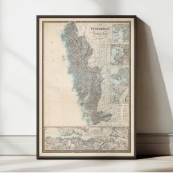 G�theborgs och Bohus L�n 1859 - Landkort