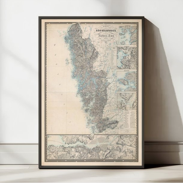 G�theborgs och Bohus L�n 1859 - Landkort