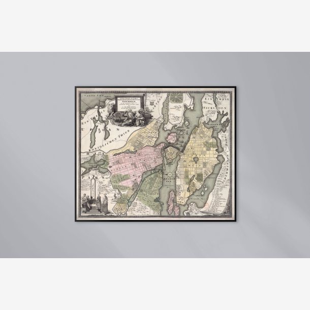 Grundriss und Prospect der K�n. Sverige 1720 - Bykort