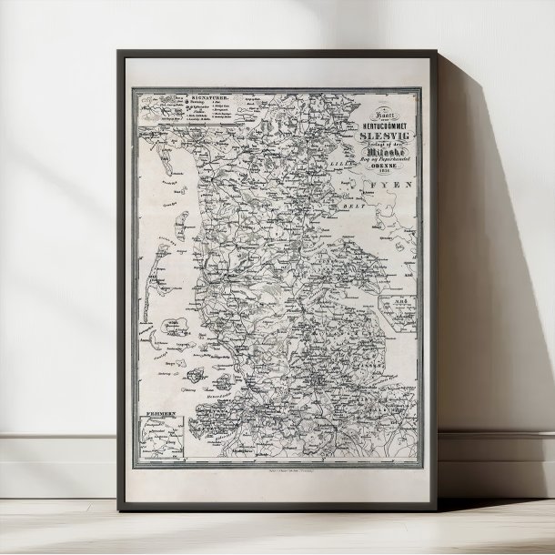 Kaart over Hertugdmmet Slesvig 1851