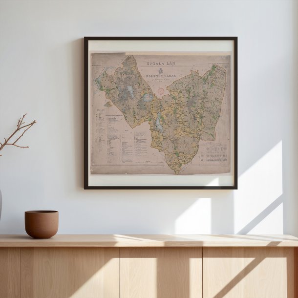 Upsala l�n: Norunda h�rad 1862 - Landkort