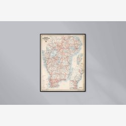 Reskarta �fver Sverige 1890 - Jernbanekort