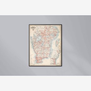 Reskarta �fver Sverige 1890 - Jernbanekort