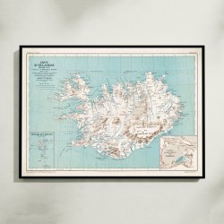 Carte de l'Islande 1888 - Landkort